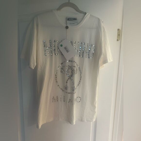 MOSCHINO - oversized tee with rhinestones - size XS ✨NWT✨ - Picture 10 of 15